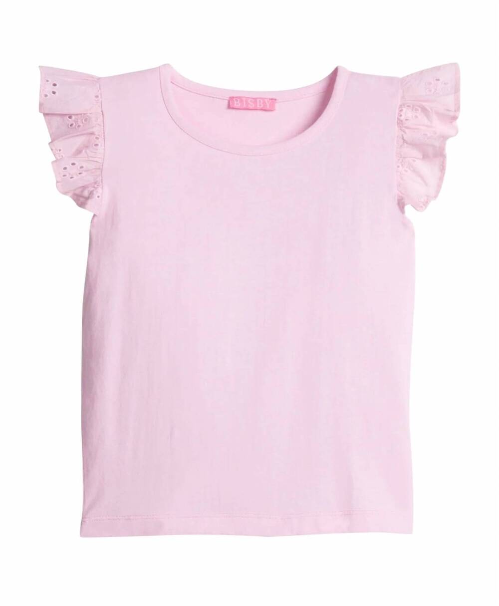 NEW BISBY girl's eyelet tank top in pink